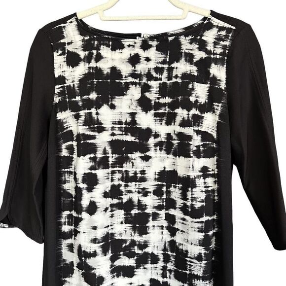 Mango MNG Basics Abstract Pattern Keyhole Back Dress - Picture 2 of 8